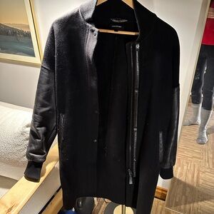 Mackage Black Jacket with Leather Accents
